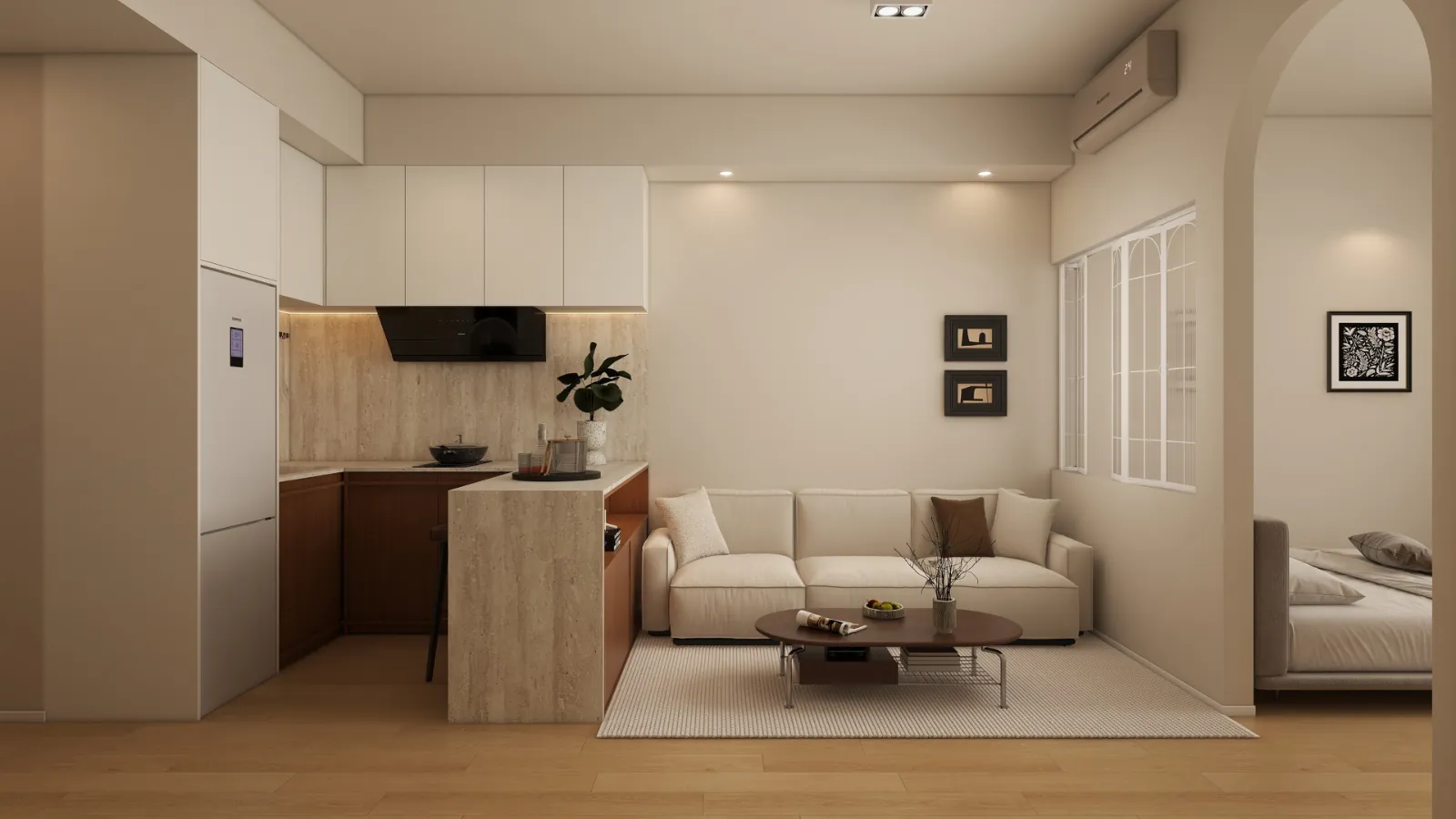 A Vesta III brochure page showing the interior finish of a finished apartment