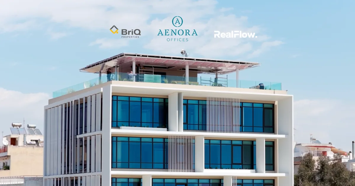Exterior of the Aenora Offices commercial building in Athens