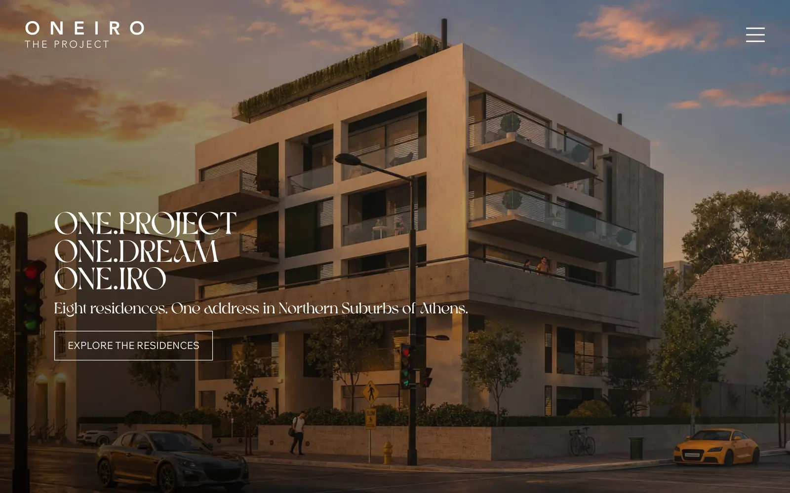 The Oneiro Project homepage for the Polydroso residential development